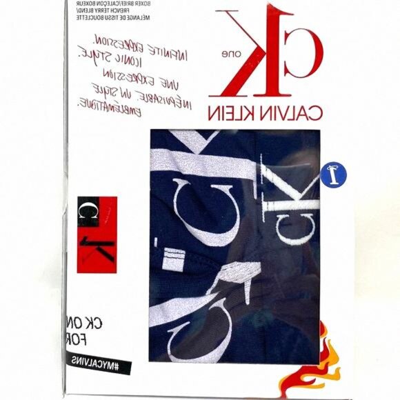 Calvin Klein One Men Size NB2991400 Modern Microfiber Boxer Logo Blue Dark Brief - Picture 3 of 7